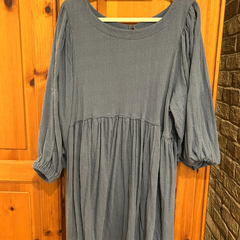 Free People Get Obsessed Babydoll Beach Dress, Light Blue